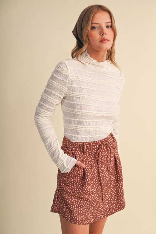 Fawn Print High Waist Skort
