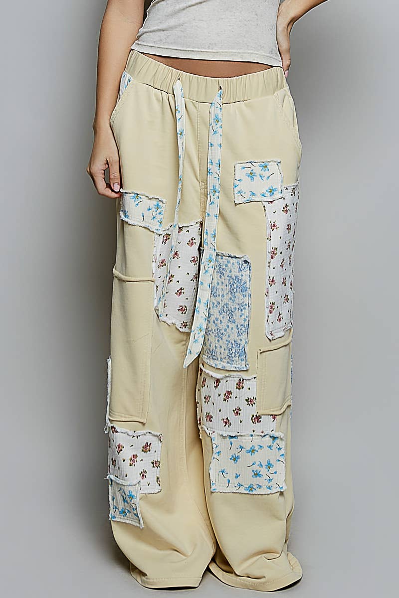 Patchwork Straight Leg Denim