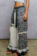 Double Gauze Ruffle Wide Leg Pants