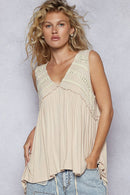 V-Neck Babydoll Knit Top
