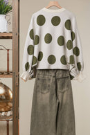 Oversized Polka Dot Knit Sweater