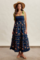 Floral Smocked Tiered Maxi Dress LD1636