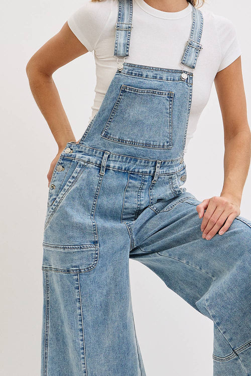 The Sedona Wide-Leg Denim Overalls