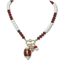 GAMEDAY FOOTBALL AND CHECKERBOARD HEART CHARM NECKLACE