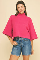 Wide Sleeve Mock Neck Sweater