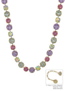 Water Resistant Light Multi Crystal 10&12MM Stone Magnetic Closure 17" Necklace