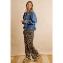 Leopard Pull-On Wide Leg Pants