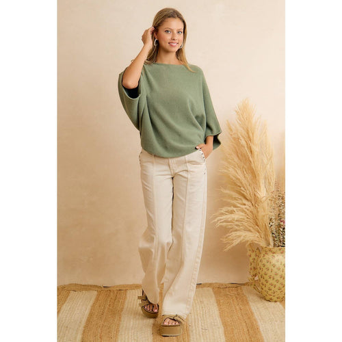 Grommet Detail High Waist Wide Leg Pants