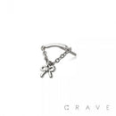 316L SURGICAL STEEL THREADLESS PUSH IN RIBBON CHAIN DANGLE D