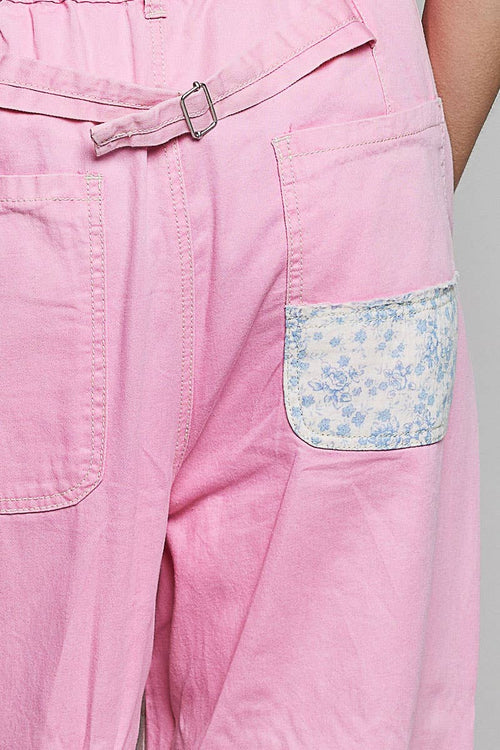 Patchwork Straight Leg Denim