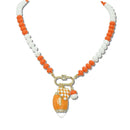 GAMEDAY FOOTBALL AND CHECKERBOARD HEART CHARM NECKLACE