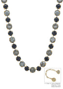 Water Resistant Black Crystal 10&12MM Stone Magnetic Closure 17" Necklace