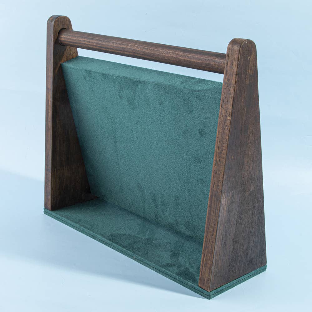 Wood Frame Velvet Ring Display Stand