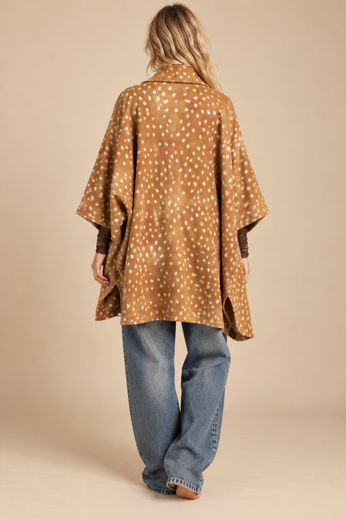 Fawn Print Oversized Kimono Cardigan