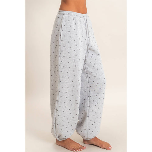 Star Print Elastic Waist Jogger Pants