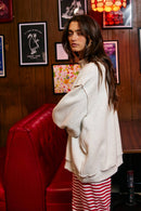 IT2594E-MERRYW | "MERRY" Varsity Mock Neck Sweatshirt