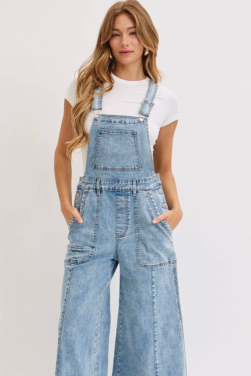 The Sedona Wide-Leg Denim Overalls