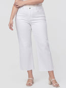 Plus Size High Rise Crop Wide Leg Jeans – Optic White
