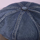 Denim Newsboy Cabbie Cap With Contrast Brim