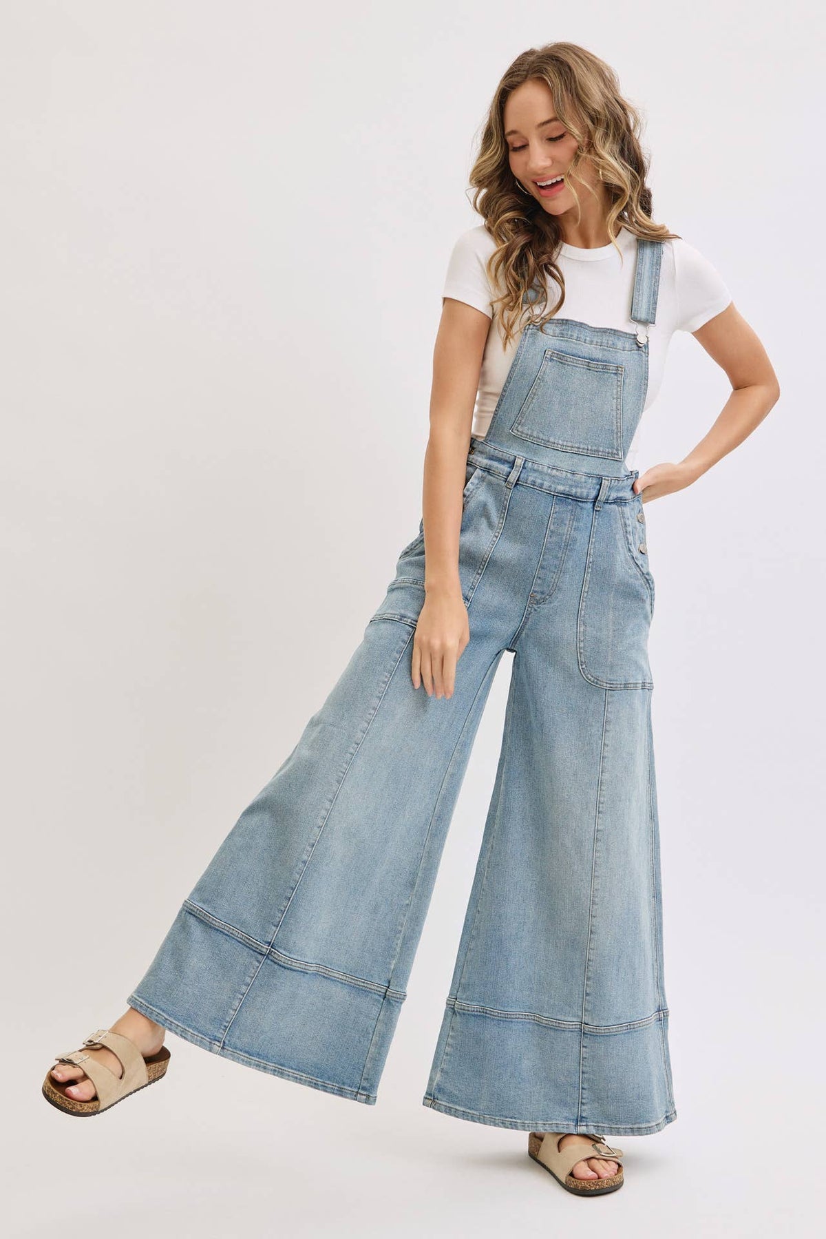 The Sedona Wide-Leg Denim Overalls