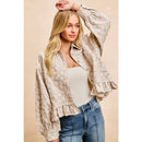 Floral Ruffled Hem Shirt Top