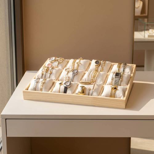 Wooden Twelve Slot Bracelet Display Case