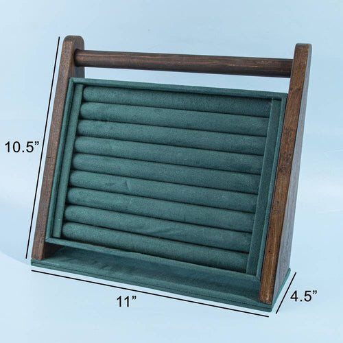 Wood Frame Velvet Ring Display Stand