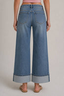 Front Seam Wide Leg Jeans