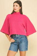 Wide Sleeve Mock Neck Sweater