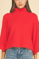 Wide Sleeve Mock Neck Sweater