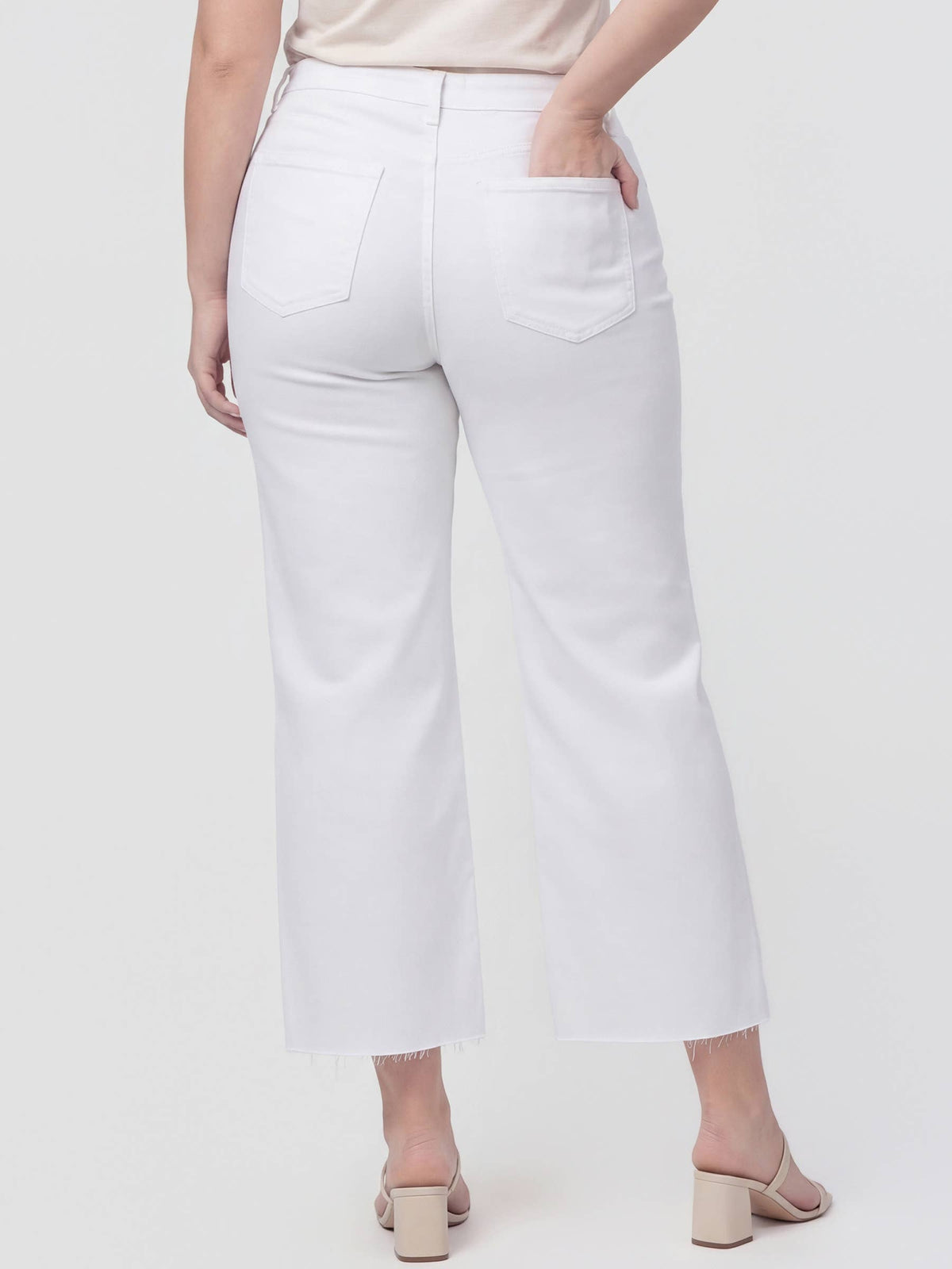 Plus Size High Rise Crop Wide Leg Jeans – Optic White