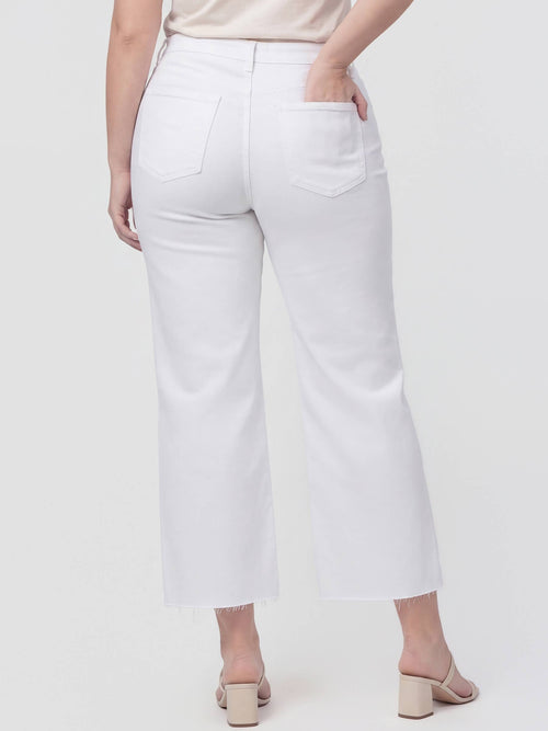 Plus Size High Rise Crop Wide Leg Jeans – Optic White