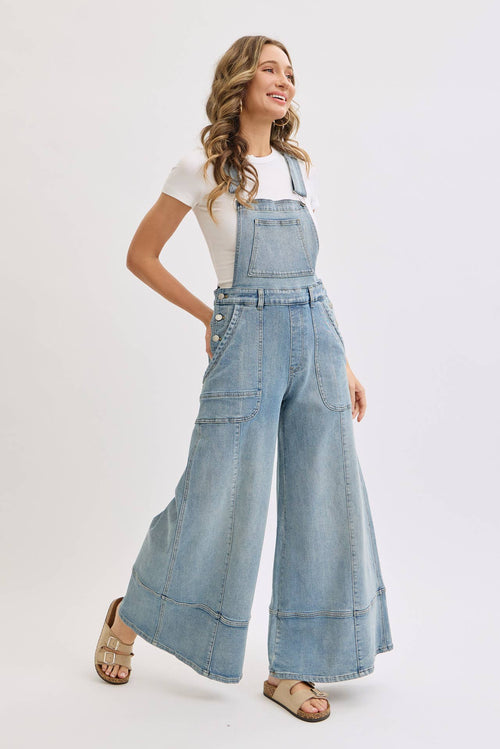 The Sedona Wide-Leg Denim Overalls