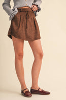 Fawn Print High Waist Skort