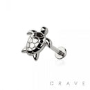 SEA TURTLE THREADLESS (PUSH IN) 316L SURGICAL STEEL LABRET