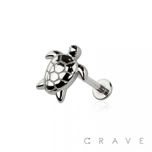 SEA TURTLE THREADLESS (PUSH IN) 316L SURGICAL STEEL LABRET