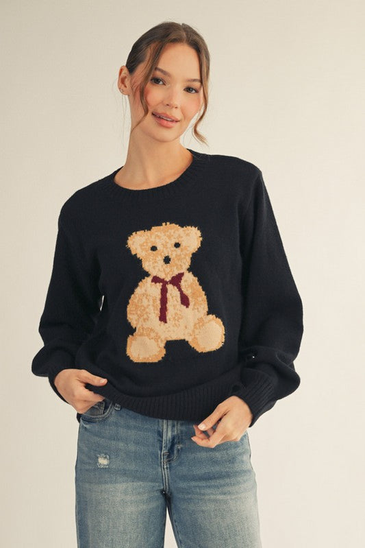 Black Teddy Bear Sweater