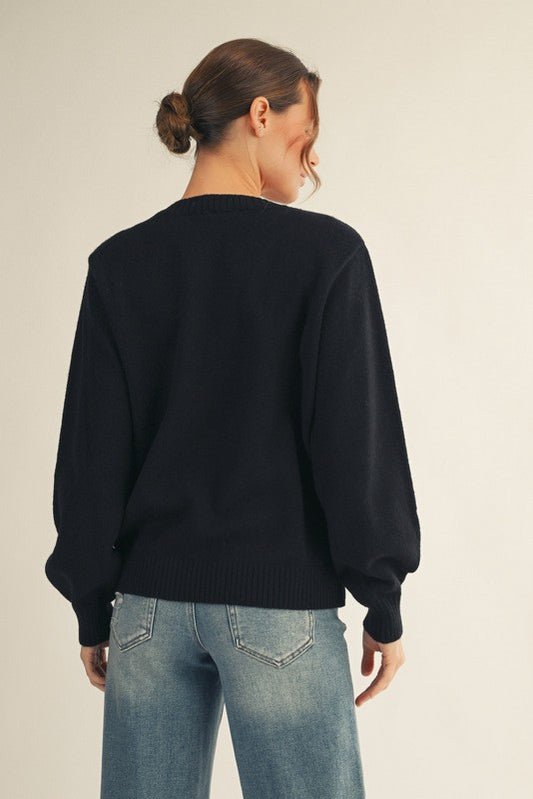 Black Teddy Bear Sweater