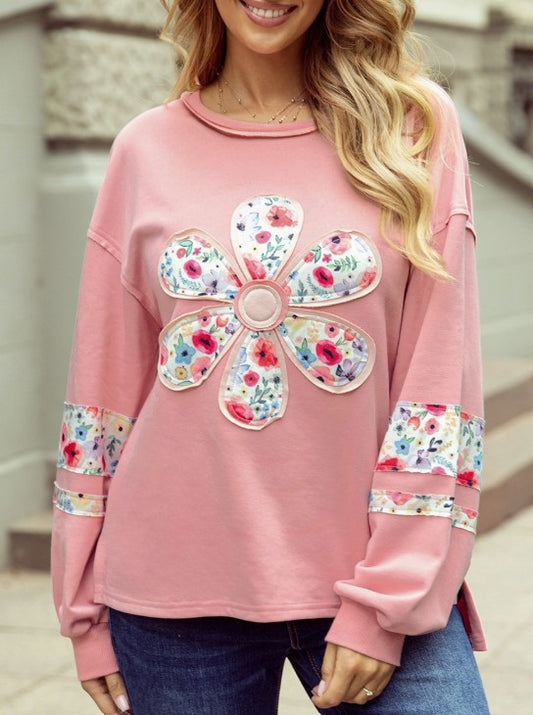 Floral Patch Long Sleeve Top
