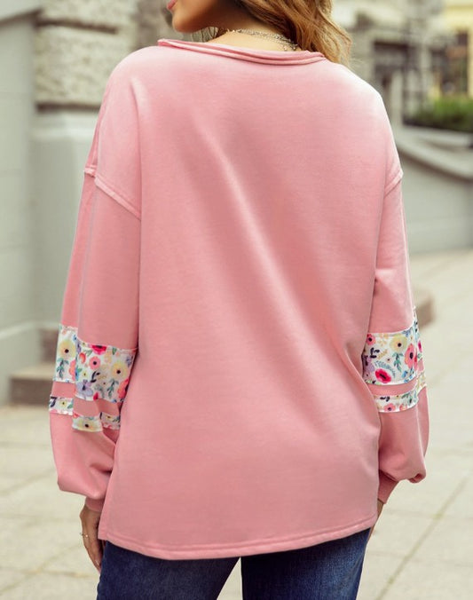 Floral Patch Long Sleeve Top