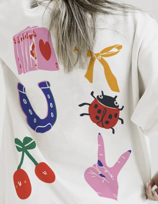 How Lucky Crewneck (White)