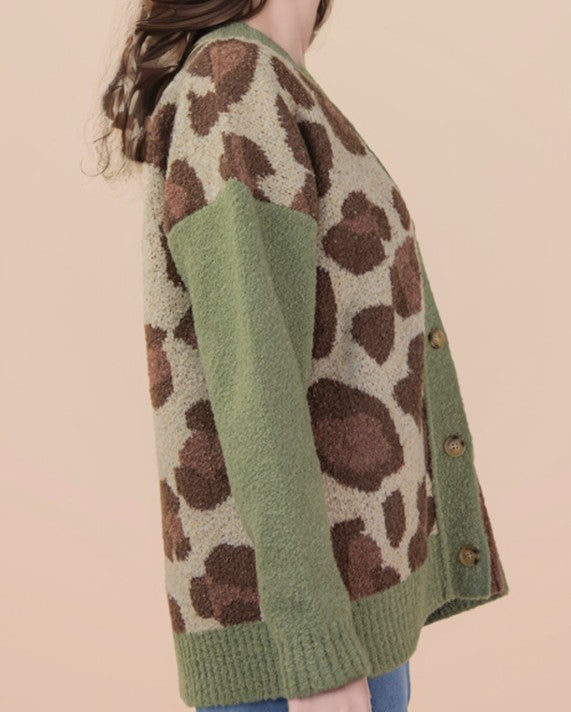 Olive & Leopard Cardigan