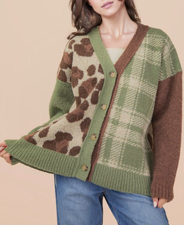 Olive & Leopard Cardigan