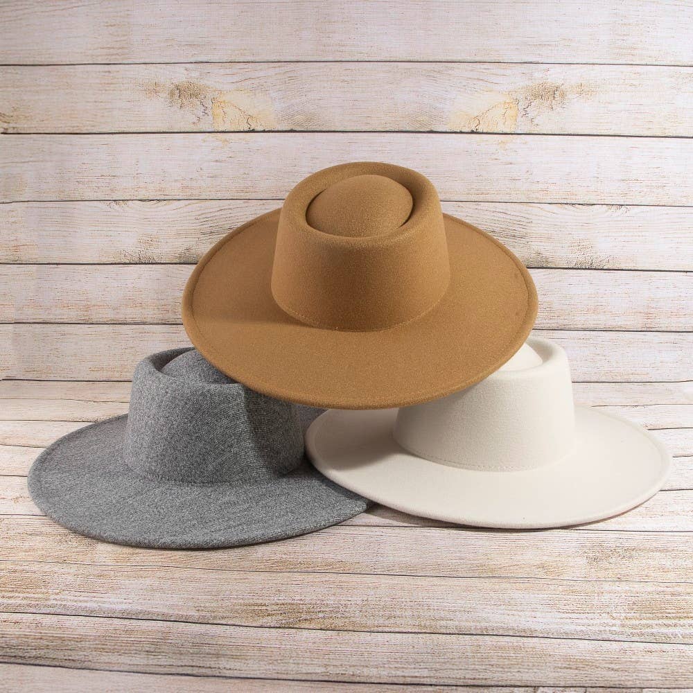 Flat Brim Pork Pie Fashion Hat