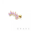 MULTI MARQUISE OPAL INTERNALLY THREADED 316L SURGICAL STEEL