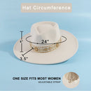 Wide Brim Felt Fedora With Gold Brocade Band