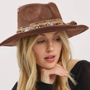 Shapeable Cowgirl Hat with Feather – Brown