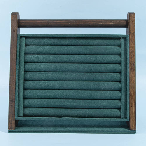 Wood Frame Velvet Ring Display Stand