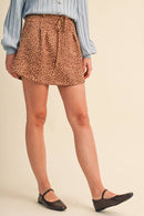 Fawn Print High Waist Skort