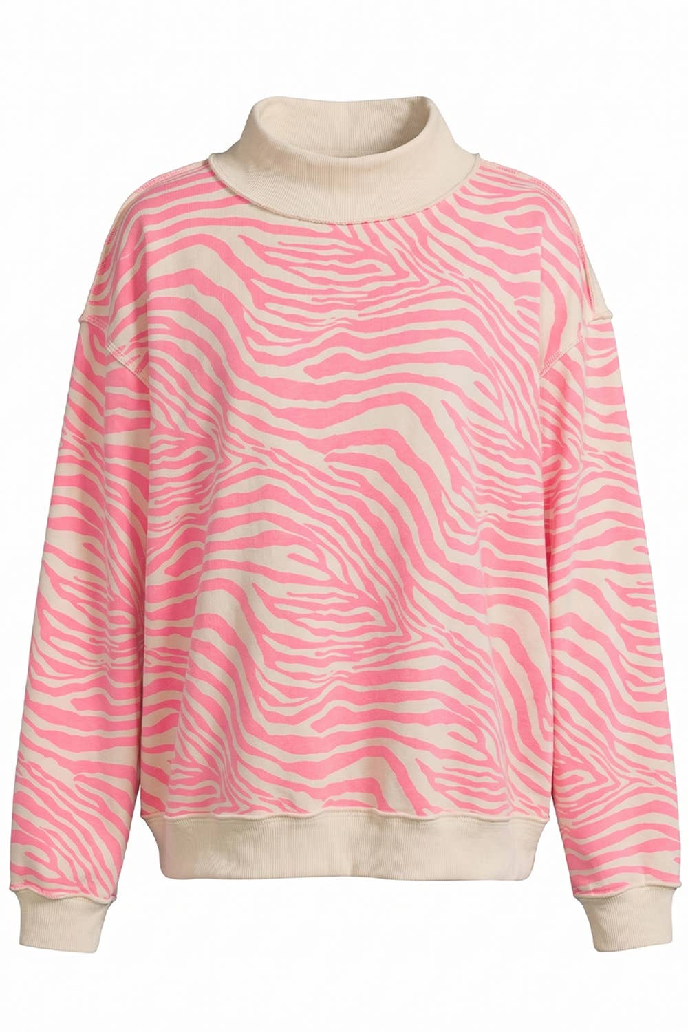 Zebra Mock Neck Sweatshirt